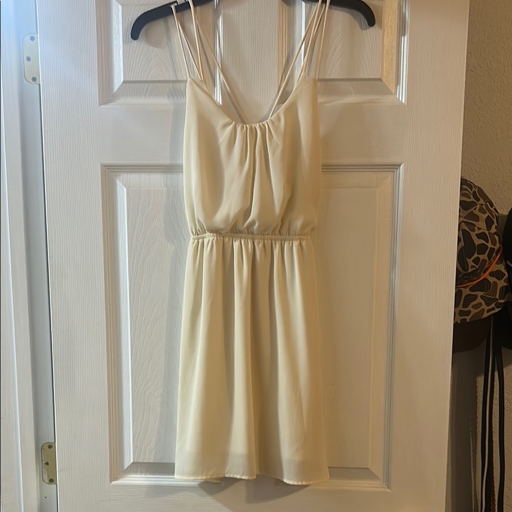 Elegant Cream Sleeveless Dress